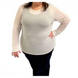 NEW KOZAN mika long sleeve tee - plus in white mesh